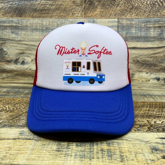 Mister Softee Mens Trucker Hat Blue Snapback 1956 Philadelphia Vintage Logo Cap - Picture 2 of 7